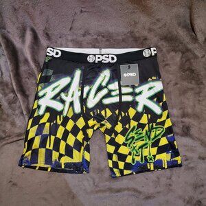 PSD Underwear Boxer Briefs RACER Black/Yellow Fitti Force Mens Size X Large